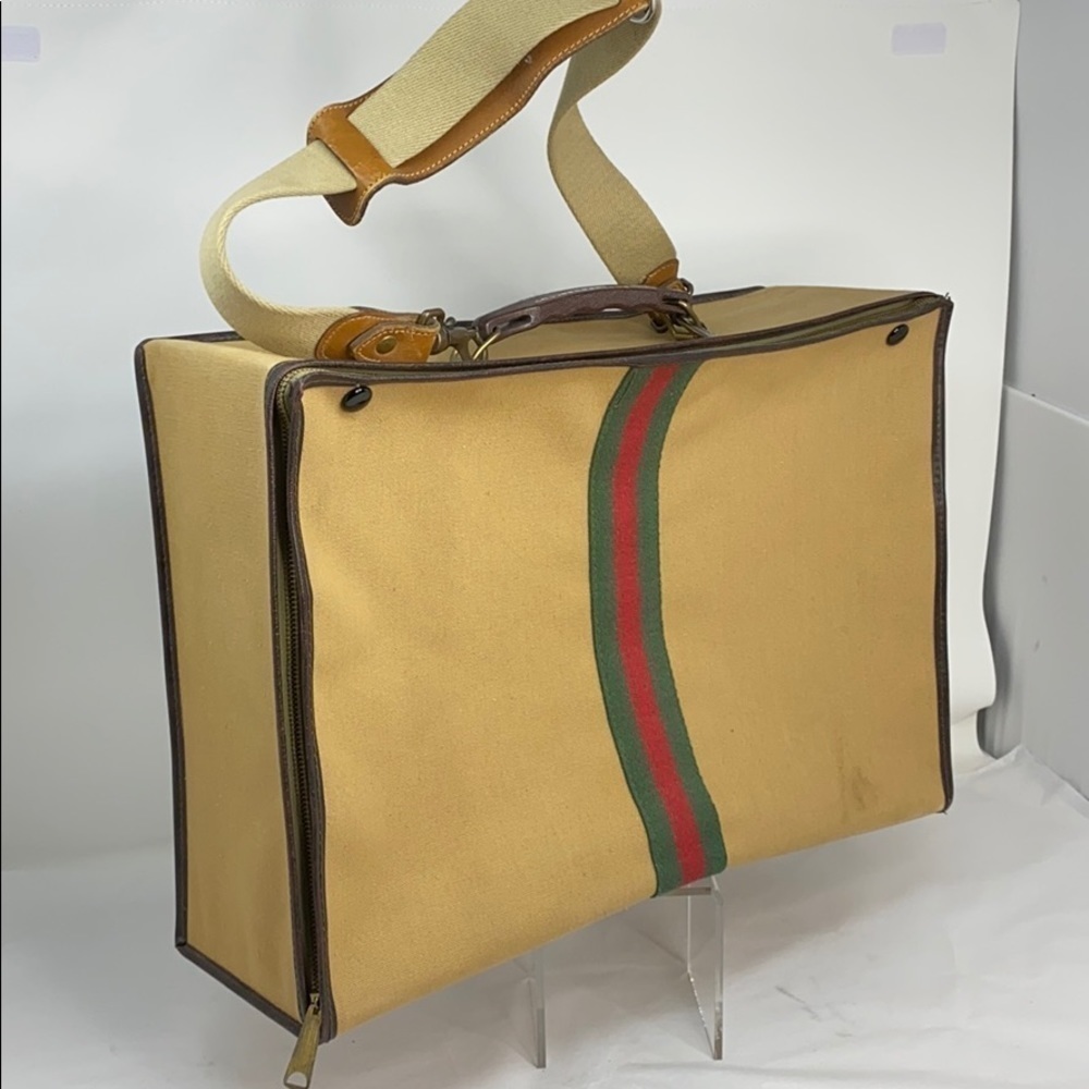Vintage Large Canvas Attaché Travel Shoulder Bag